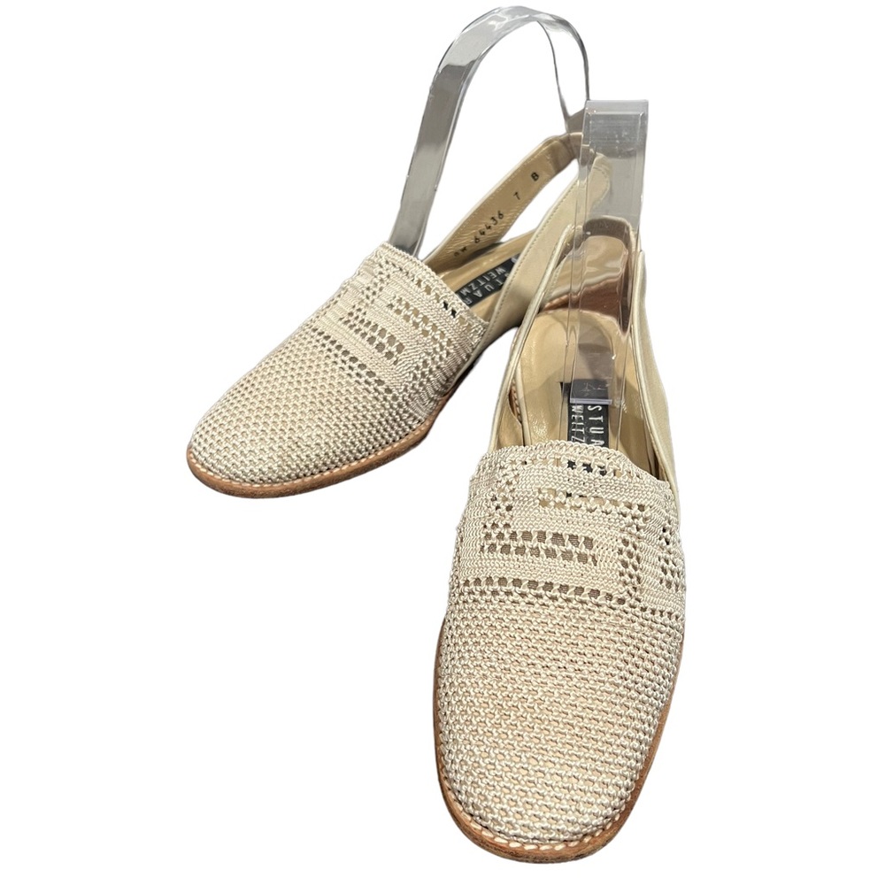 Stuart Weitzman Sling Back Structured Mesh Sandal… - image 1